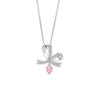 Bow Tie Pendant Necklace In Stainless Steel With Platinum Plated Copper Pendant And Cable Chain
